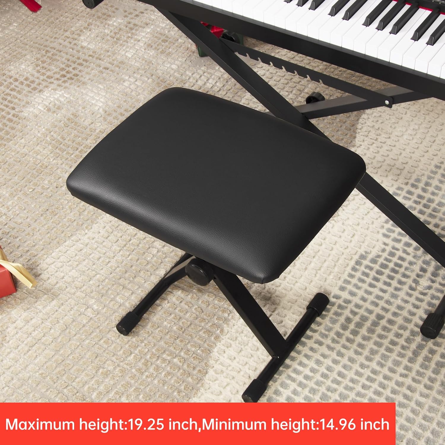 AODSK Digital Piano 88 Key Weighted keyboard Piano with Portable and stable U stand,Keyboard Bench X-Style Cushion Padded,Piano Bench