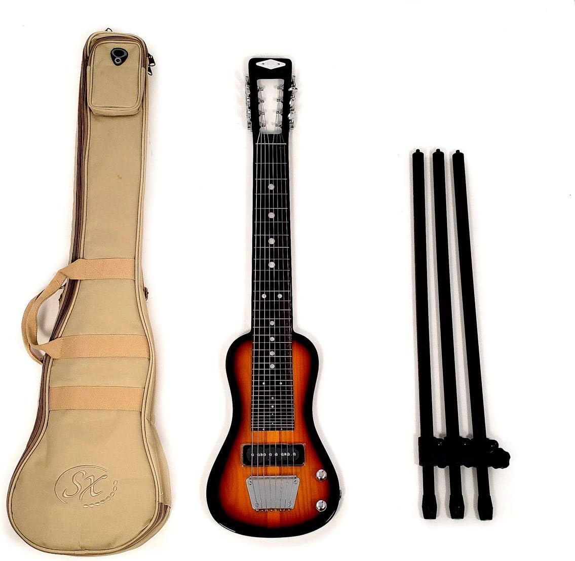 LAP 8 3TS 8 String Lap Steel Guitar w/Free Detachable Stand and Padded Carry Bag