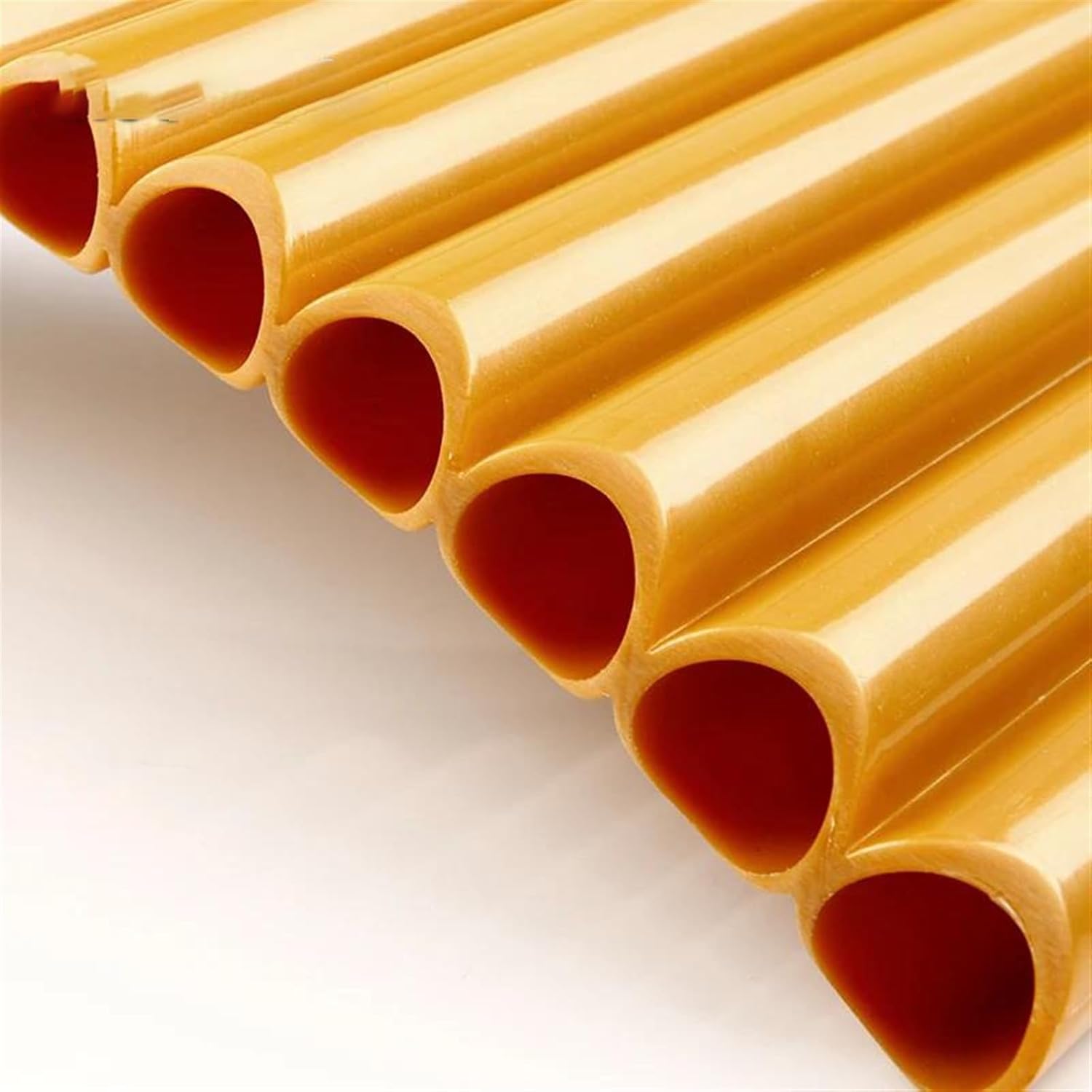 Plastic Pan Pipes 22 Tubes G Key Pan Flute Gold Color PanPipes Chinese Woodwind Musical Instruments (Color : Right)