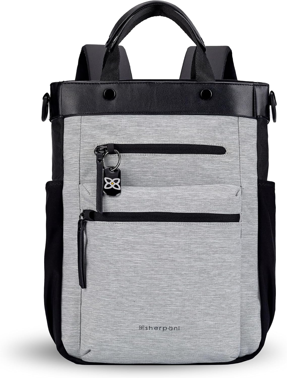 Sherpani Soleil, Anti Theft Convertible Backpack, 3 in 1 Tote Bag, Crossbody Bag, Cross Body Purse, 18L Travel Backpack, Travel Gifts for Women, RFID Protection, Fits 13” Laptop (Sterling Lite)