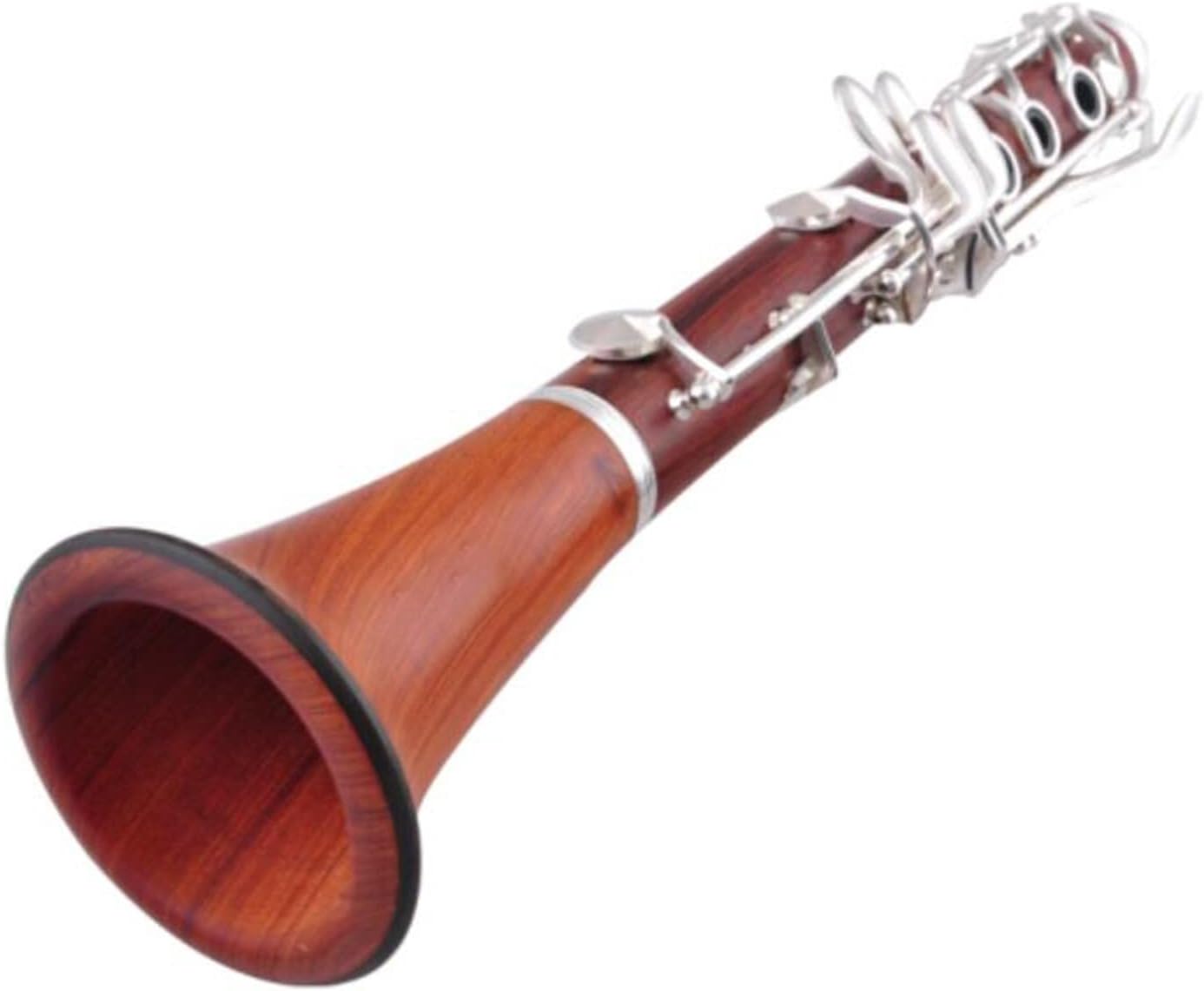 TSTS Rosewood Bb Clarinet Copper Button Clarinete 17 Key Silver Plated Clarinet Wind Instrument Clarinet for Beginner