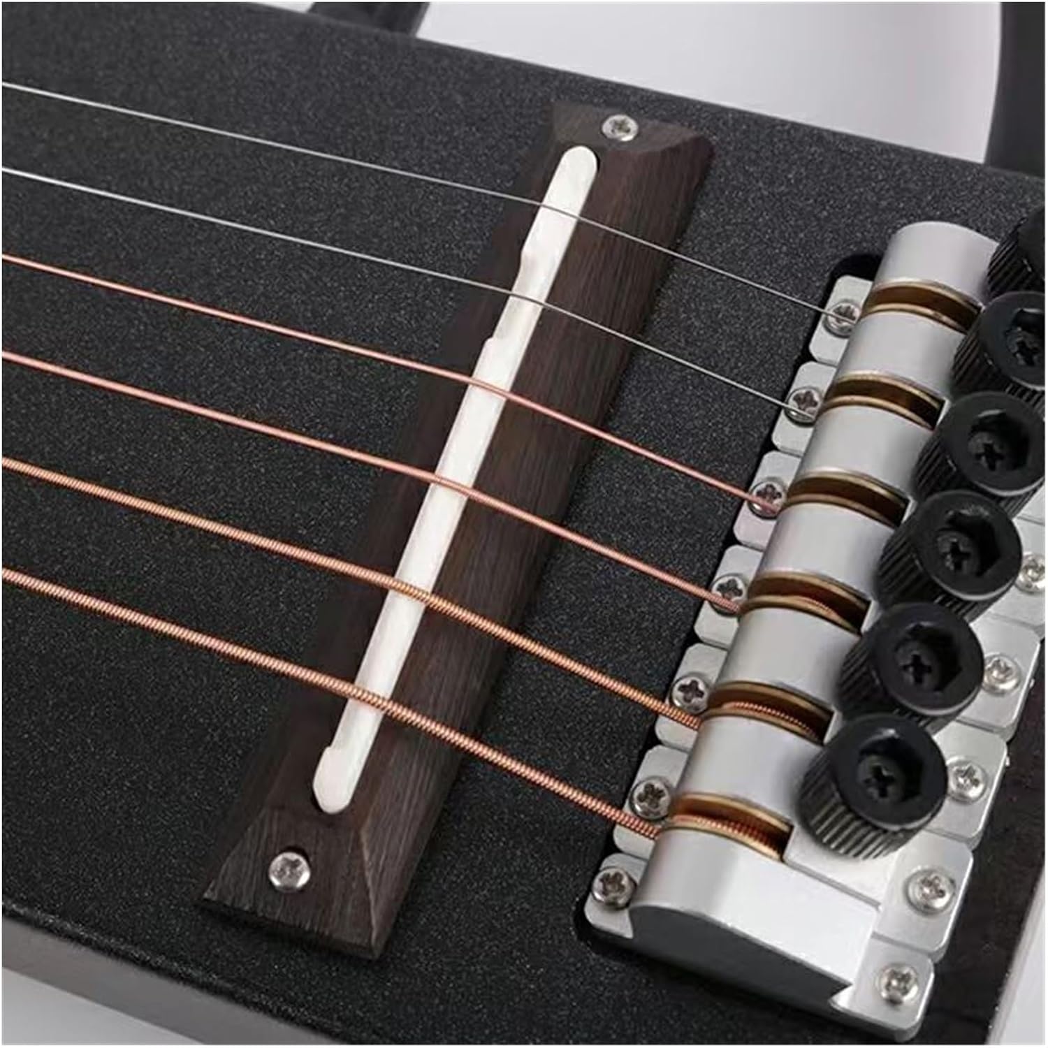 VENEKA Headless Electric Guitar Ultra Short Headless Silent Portable Travel Electric Guitar Maple Body Rosewood Fingerboard (Color : 02)