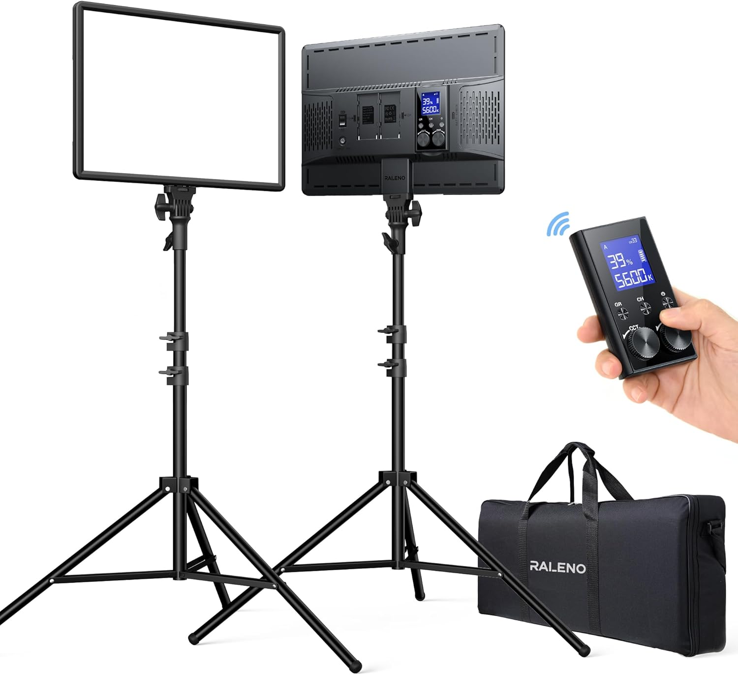 RALENO LED Video Panel Light, 2-Pack 18