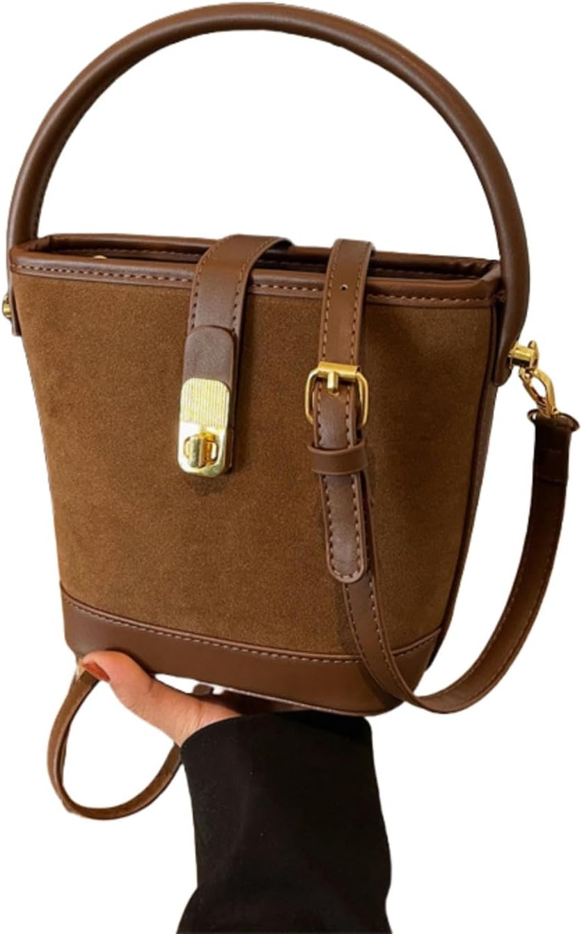 Cross Body Bag Women Autumn And Winter Women'S Bags Frosted Bucket Bag Large Capacity Shoulder Crossbody Temperament Handbag Underarm Small Bag