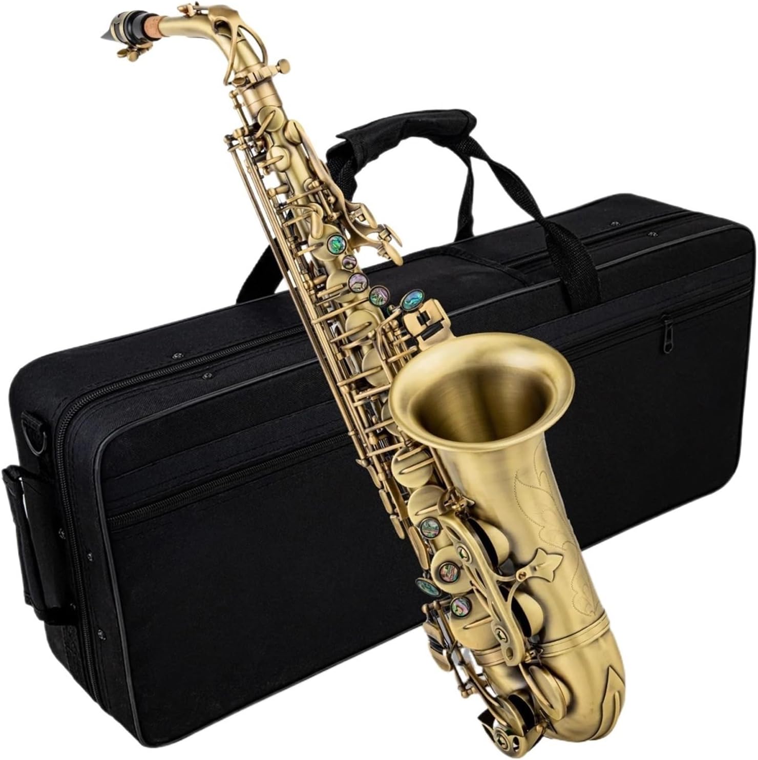 Advanced Antique Craft Eb Alto Saxophone Saxophone Carved Pattern Woodwind Instrument Bag Other Accessories