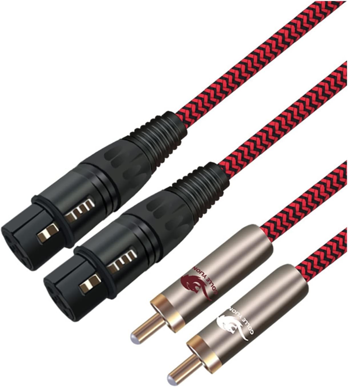 Qingqing Store Cable Dual XLR Female to Dual RCA Male Fit for Sound Mixer AMP 2 RCA to 2 XLR 3 Pin Shielded Cable 1M 2M 3M 5M 8M 10M 15M (Color : 5meter)