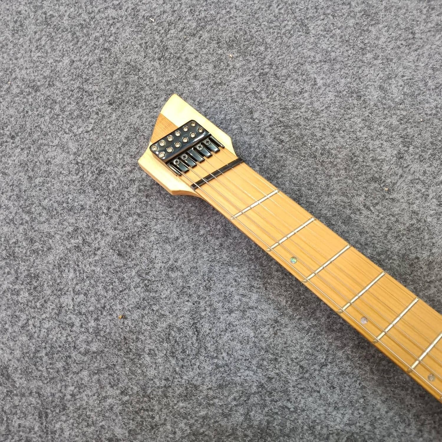 Headless Electric Guitar, 6-String Fanned Fret Guitar,Roasted Maple Neck 24 Fret Professional Guitar