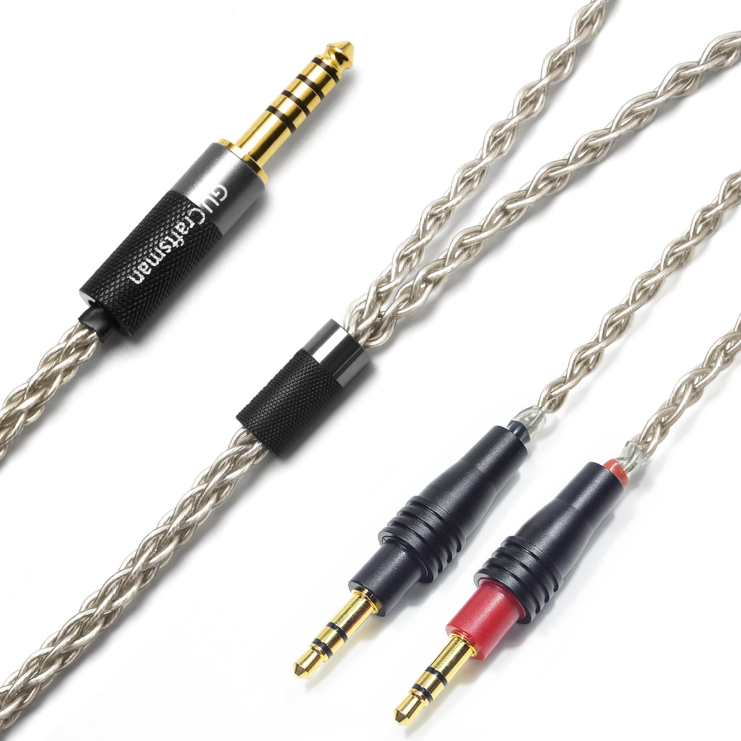 6N Single Crystal Silver Upgraded Headphone Cable, 4.4mm 3.5mm 4-Pin XLR Replacement Cable for TAGO Studio T3-01 T3-01-MD T3-03 (4 Pin XLR Plug)