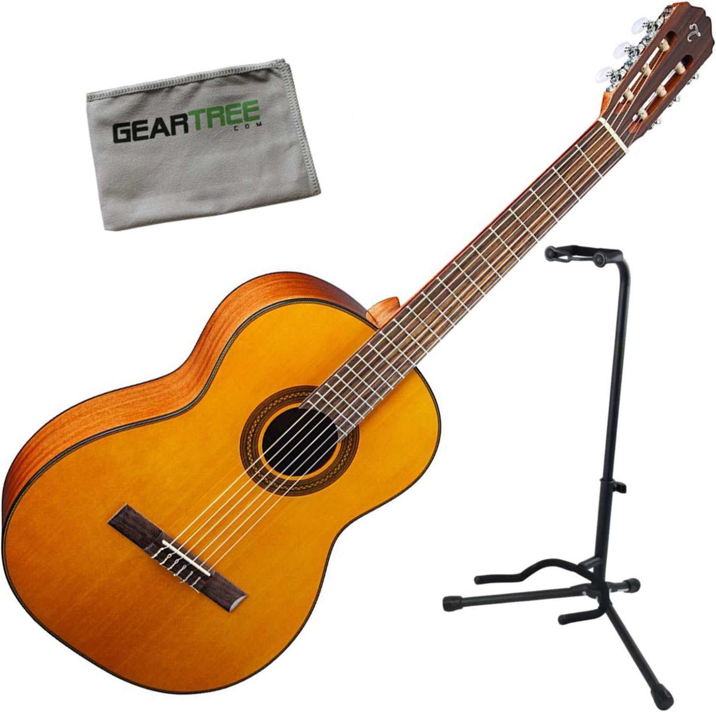 Takamine GC1 NAT Natural Classical Acoustic Guitar Bundle w/Stand