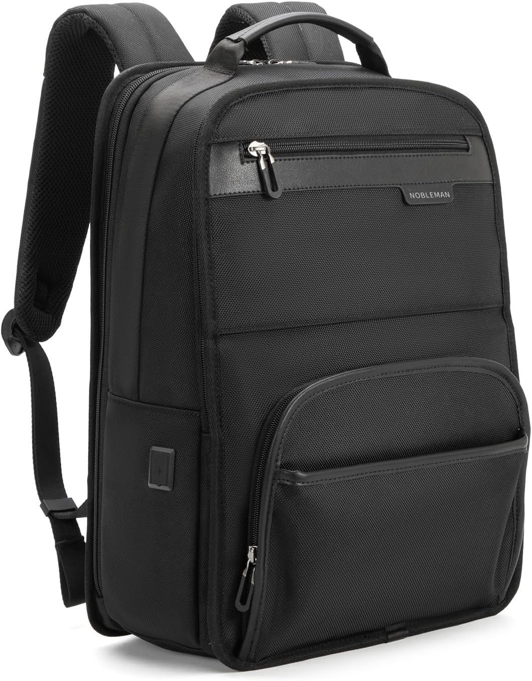 NOBLEMAN 16in Laptop Work Backpack for Men Professional, 1680D Fabric Waterproof Business Casual 20L Backpacks Scratch Resistant, Heavy Duty Daypack for College Computer Bags with USB Charging(Black)