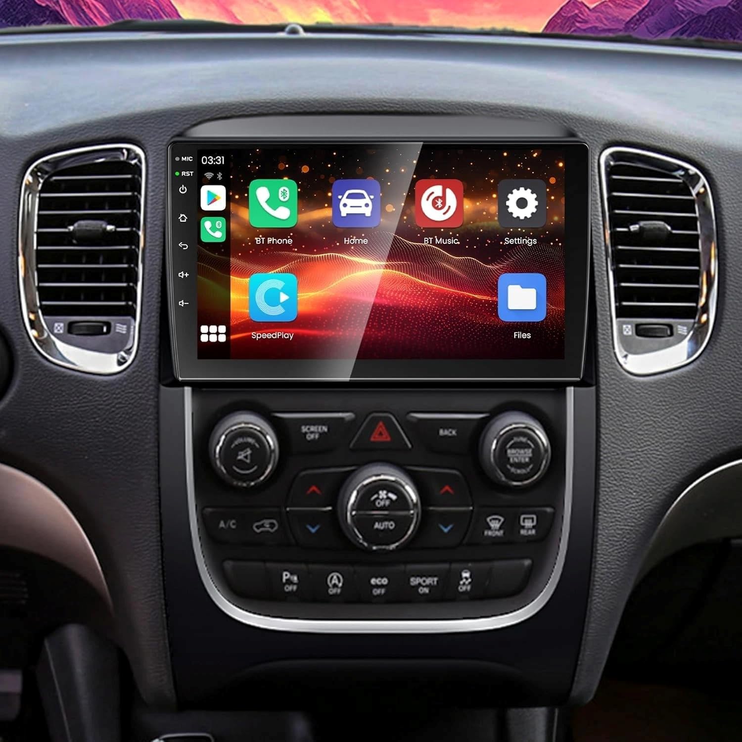 Double Din Radio for Dodge Durango 2016 64GB ROM 9 Inch IPS Touchscreen Car Stereo Radio Upgrade with Wireless CarPlay/Android Auto Bluetooth WiFi GPS Navigation FM 1080P Backup Camera SWC MIC