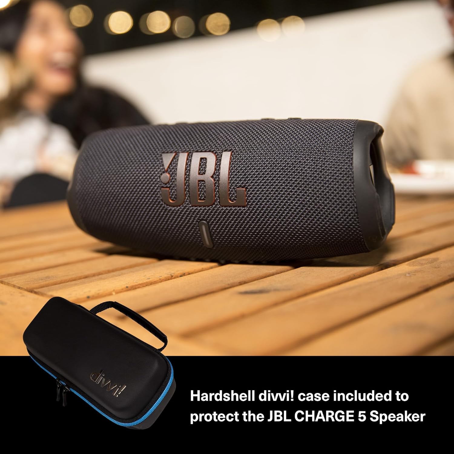 JBL Charge 5 (Teal) + Bundle with divvi! Protective Hardshell Case (Black)