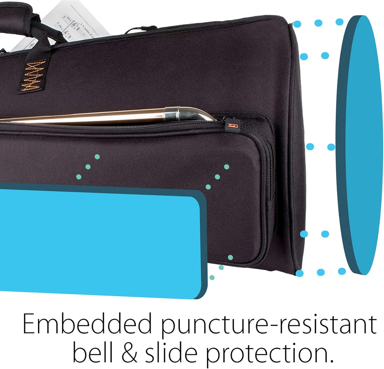 Pro Tec Gig Explorer Series Tenor Trombone Bag with Sheet Music Pocket (C239X) Black