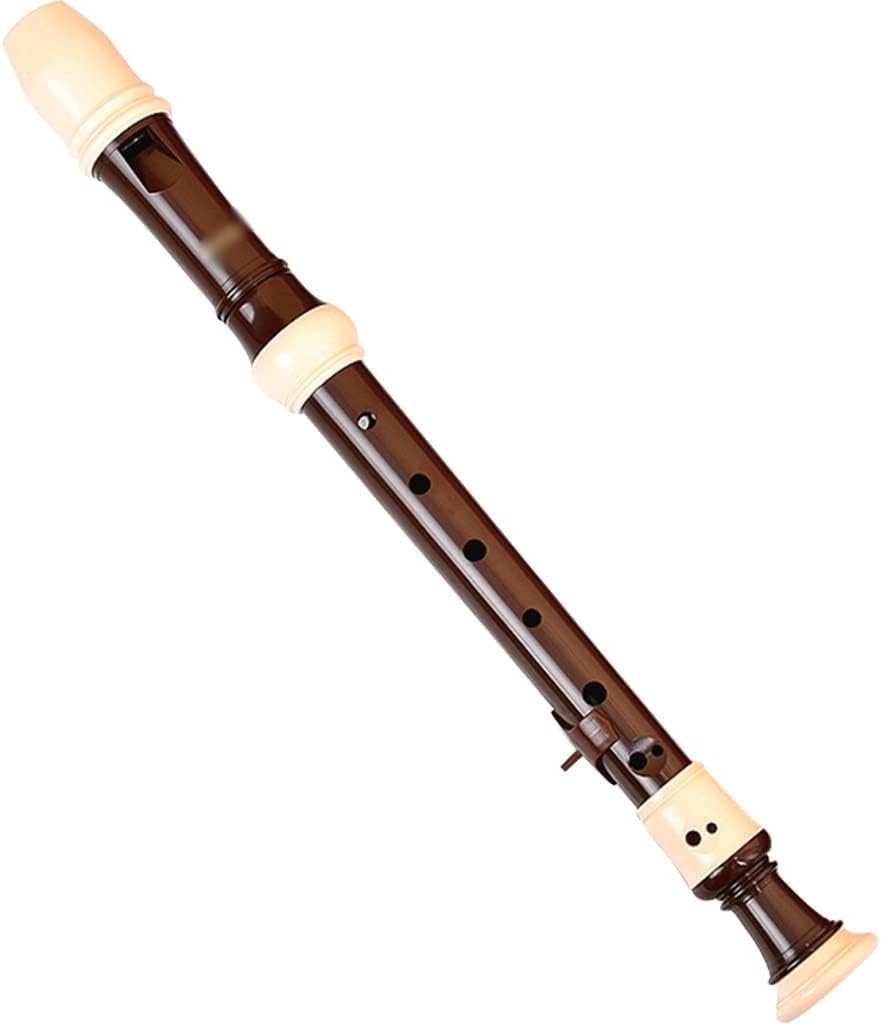 British Key C Soprano Recorder, Professional Baroque Wind Instrument, with Storage Bag, Cleaning Stick, & Fingering Table, Brown (Size: Baroque)