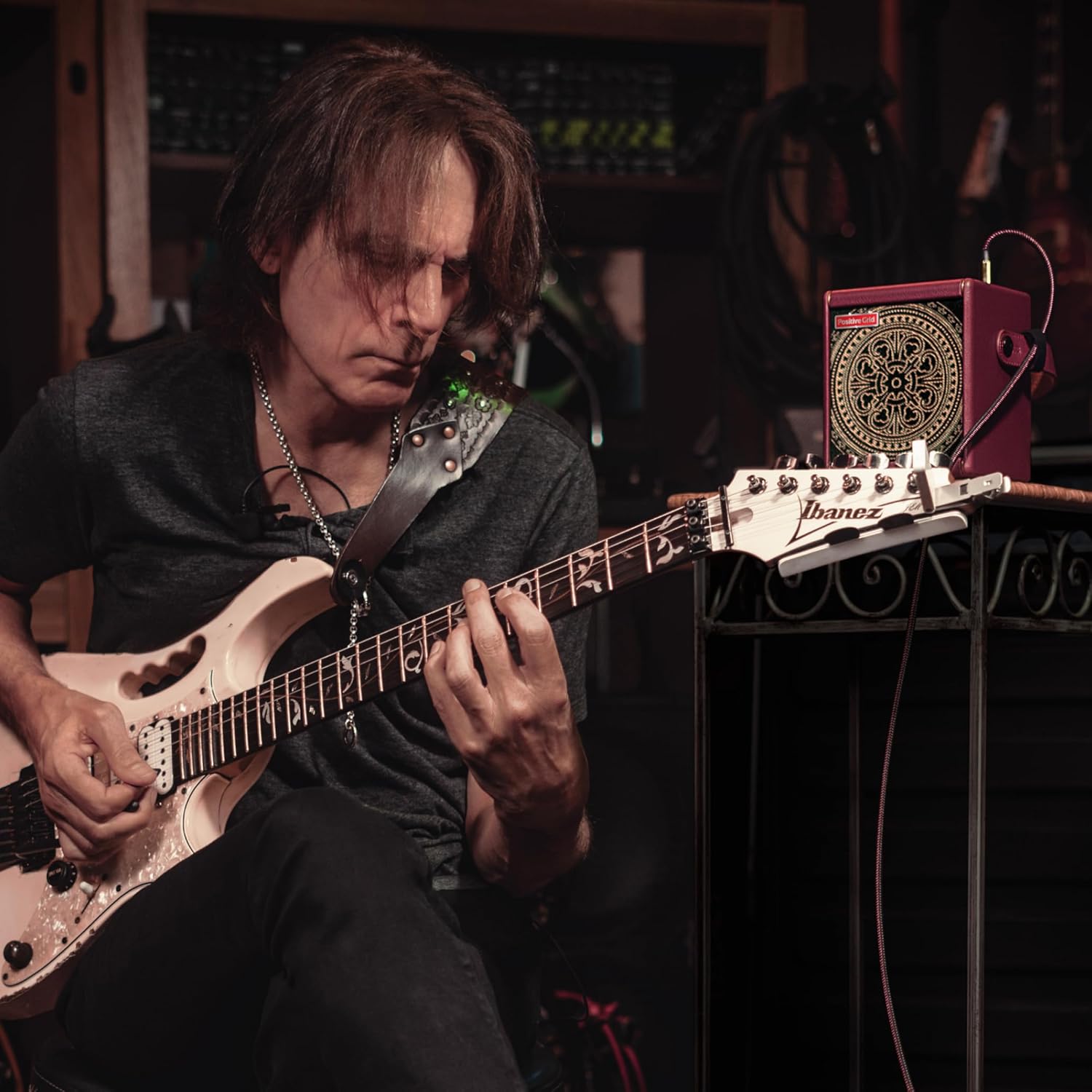 Positive Grid Spark Mini Vai Special Edition 10-Watt Portable Smart Guitar Amp and Bluetooth Speaker – Designed by Steve Vai