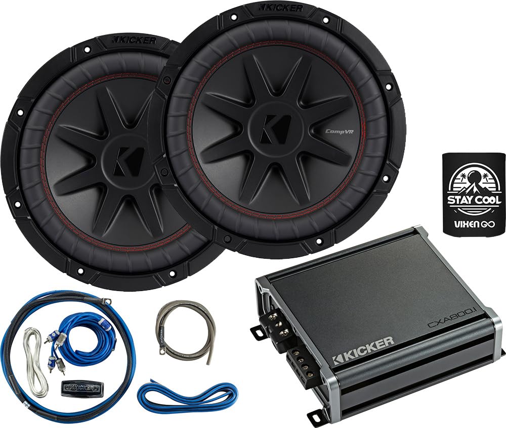KICKER Subwoofers and Amp Package of 4 Items - 10