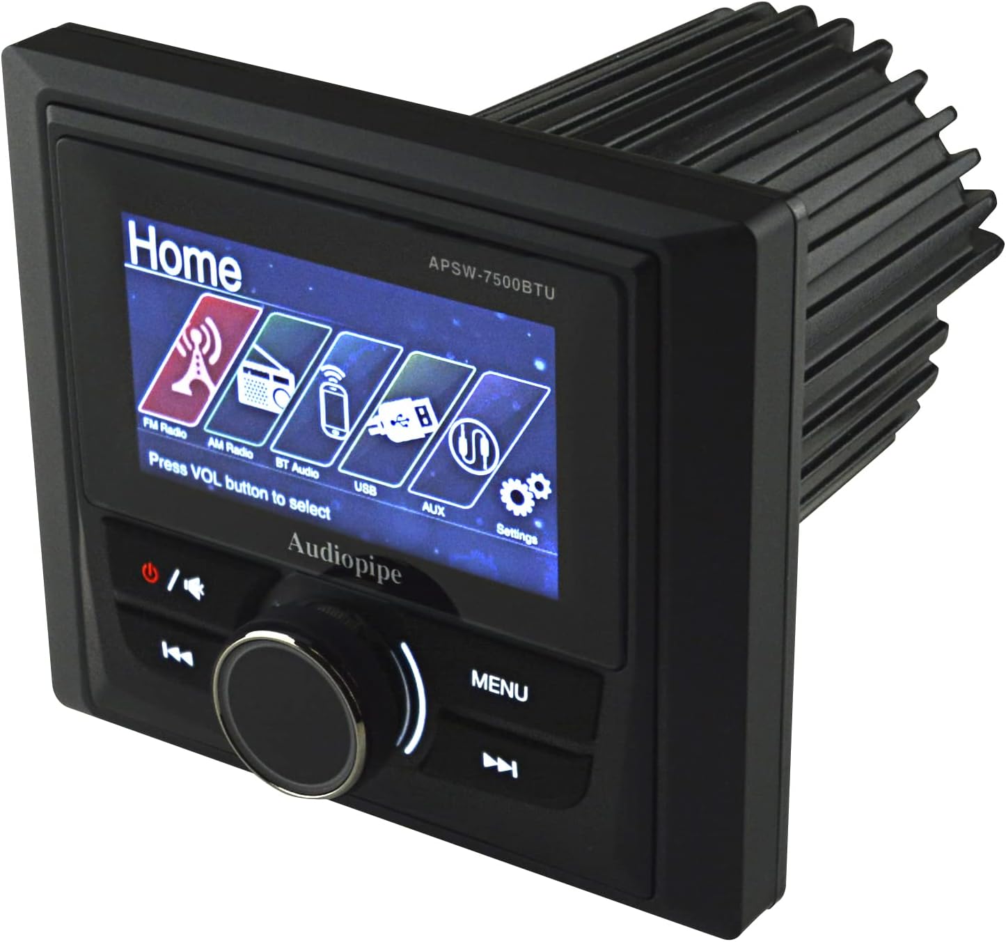 Audiopipe - APSW-7500BTU - 3” TFT LCD High Definition Multimedia Marine Head Unit