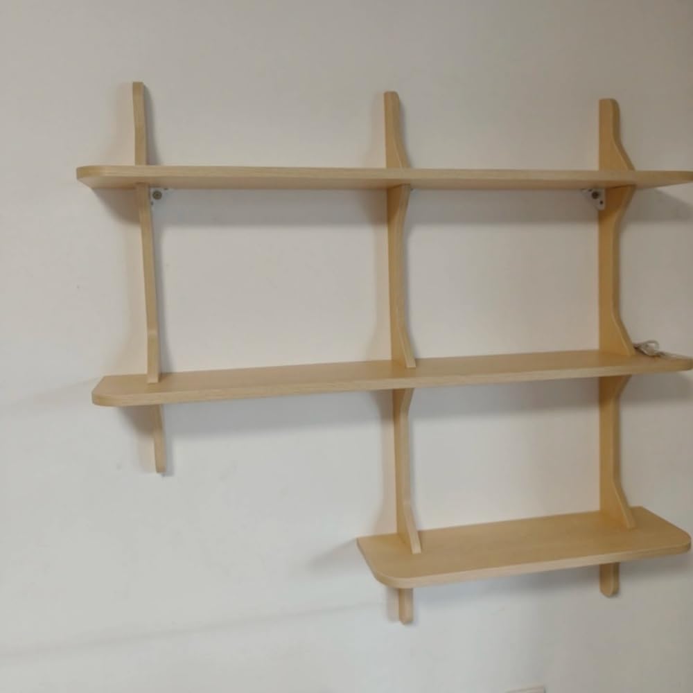 Creative L-Shaped Storage Rack, Wood Wall-Mounted Bookshelf, Floating Wall Display Shelf for Living Room, Bedroom and Cafe(Multi-Colored,100cm/39.4in)