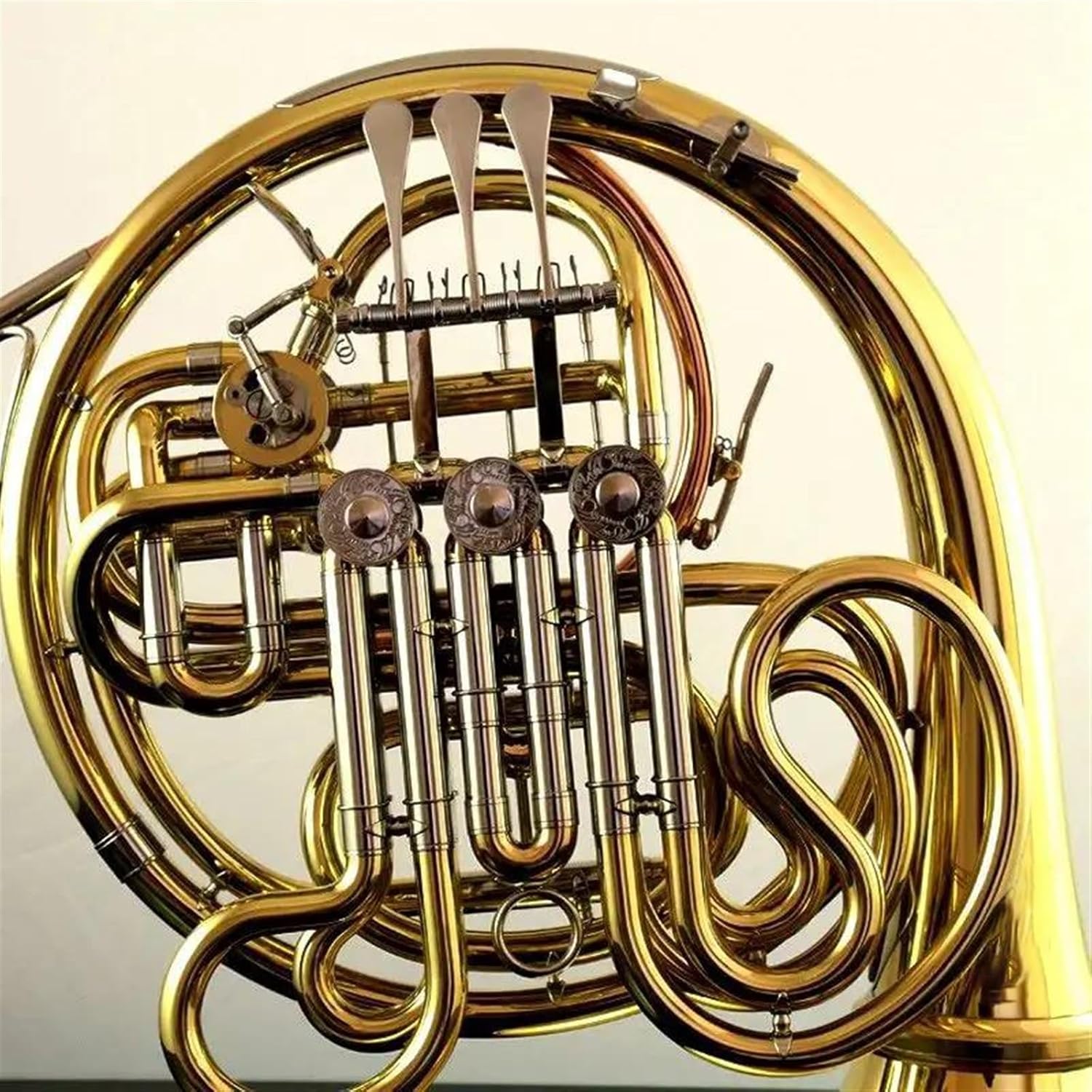 Brass French Horn Orchestra Brass Gold Lacquer F Tone Bb 4 Key Double French Horn