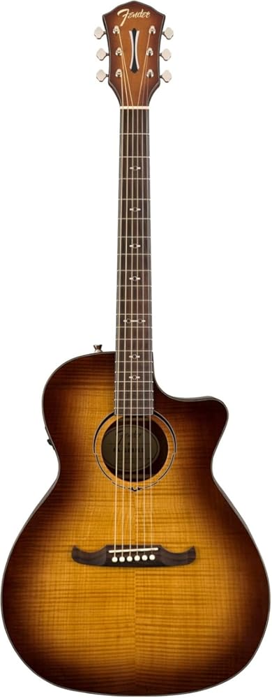 Fender FA-345CE Auditorium Cutaway Acoustic Guitar, with 2-Year Warranty, 3-Color Tea Burst
