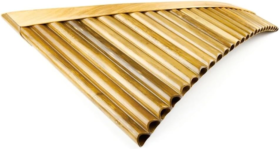 Pan Flute in C Key – 22 Pipes Romanian-Style Spotted Bamboo Panflute, Handmade Folk Woodwind Instrument with Warm Natural Tone – Ideal for Meditation, Worship, Ethnic Music