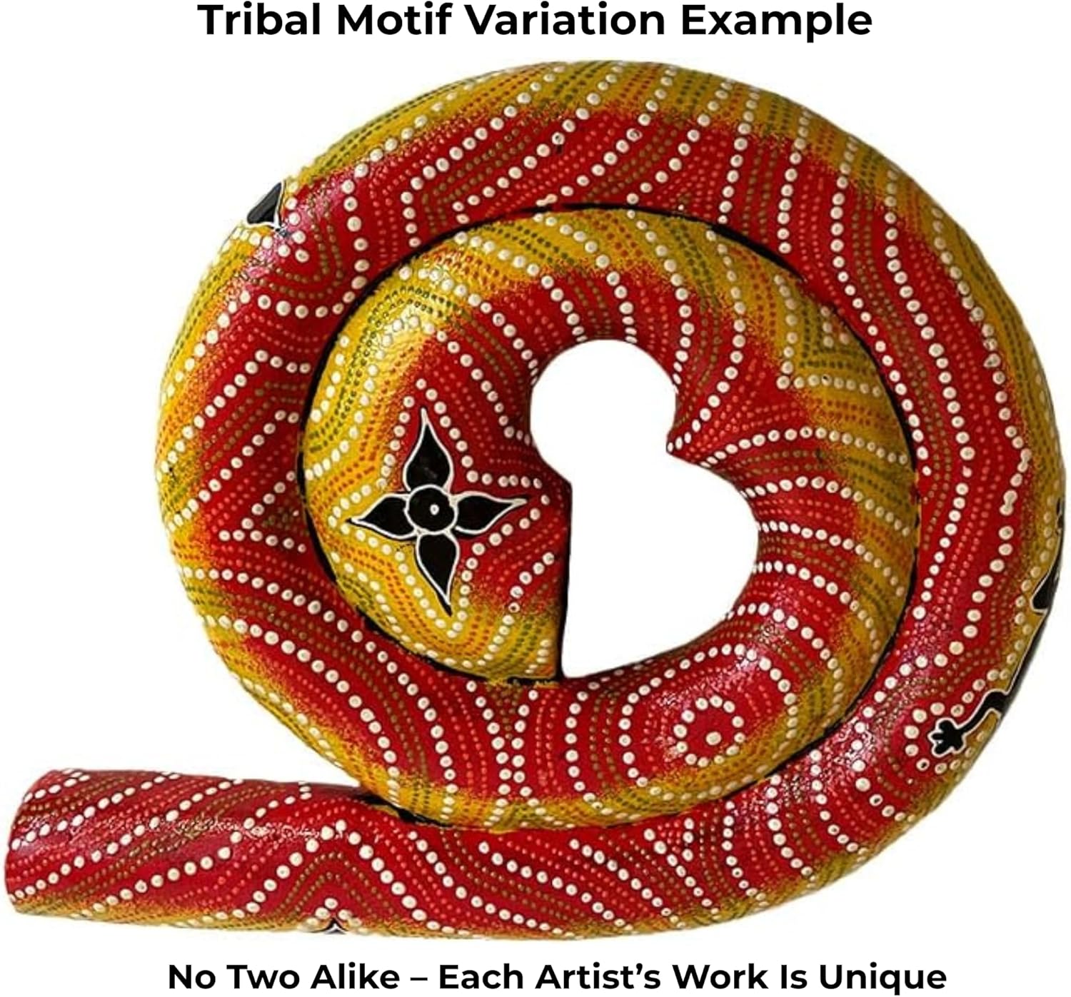 Didgeridoo Instrument – Spiral Shaped Solid Mahogany Travel Didgeridoo – Hand-Painted Aboriginal Style by JIVE, Professional Resonant Tone for Sound Therapy & Circular Breathing (Spiral, Multi Color)