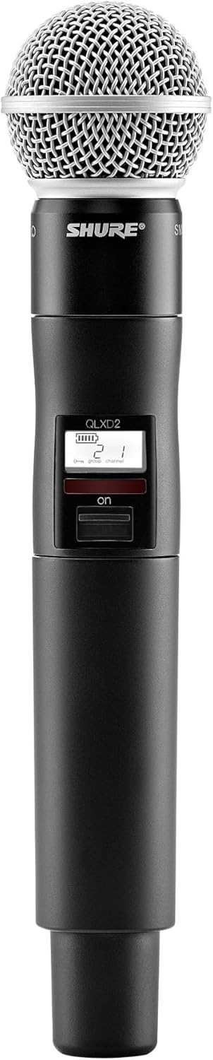 Shure QLXD2/SM58 Handheld Transmitter with SM58 Vocal Mic Capsule - for use with QLX-D Digital Wireless Microphone Systems, Receiver Sold Separately | G50 Band (QLXD2/SM58=-G50)