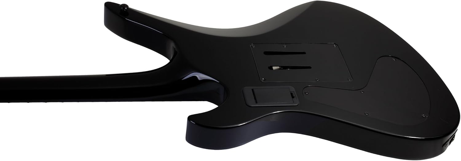 Schecter 203 Synster Custom-Sustainiac 6-String Electric Guitar (Black/Silver)