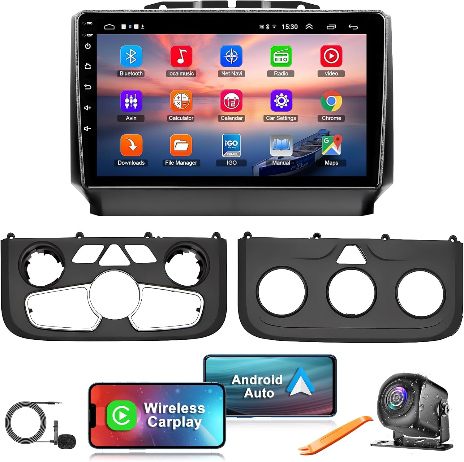 4G+64G Android 13 Car Radio for Dodge 2013-2018 RAM 1500/2500/3500(Manual & Auto AC), 9 Inch IPS Touch Screen Car Stereo with Carplay&Android Auto,GPS, WiFi, Bluetooth,FM,Rear View, DSP