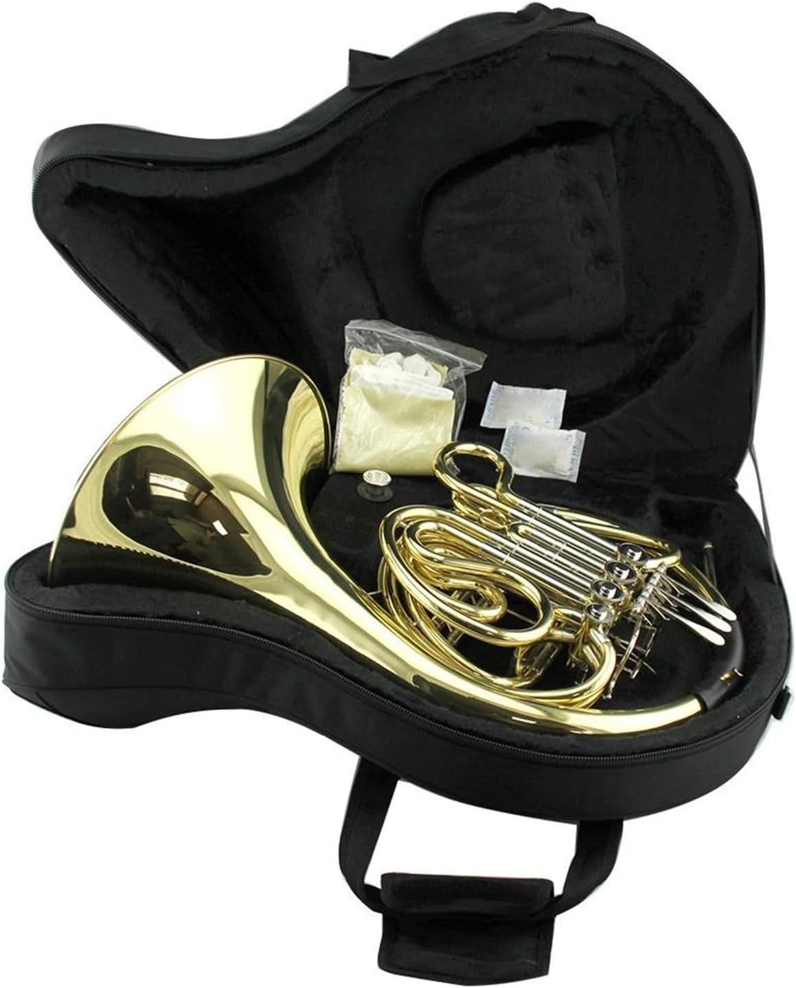 Gold lacquer 4 key double row French horn suitable for beginners