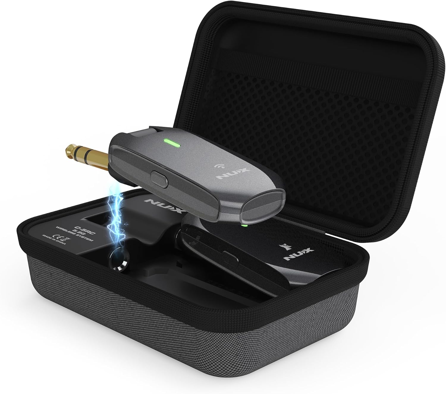 NUX C-5RC 5.8GHz Rechargeable Wireless Guitar System | 5.8GHz Auto-Pair, Portable Charging Case, Low Latency, Clear Audio for Electric Guitar, Bass & Ukulele