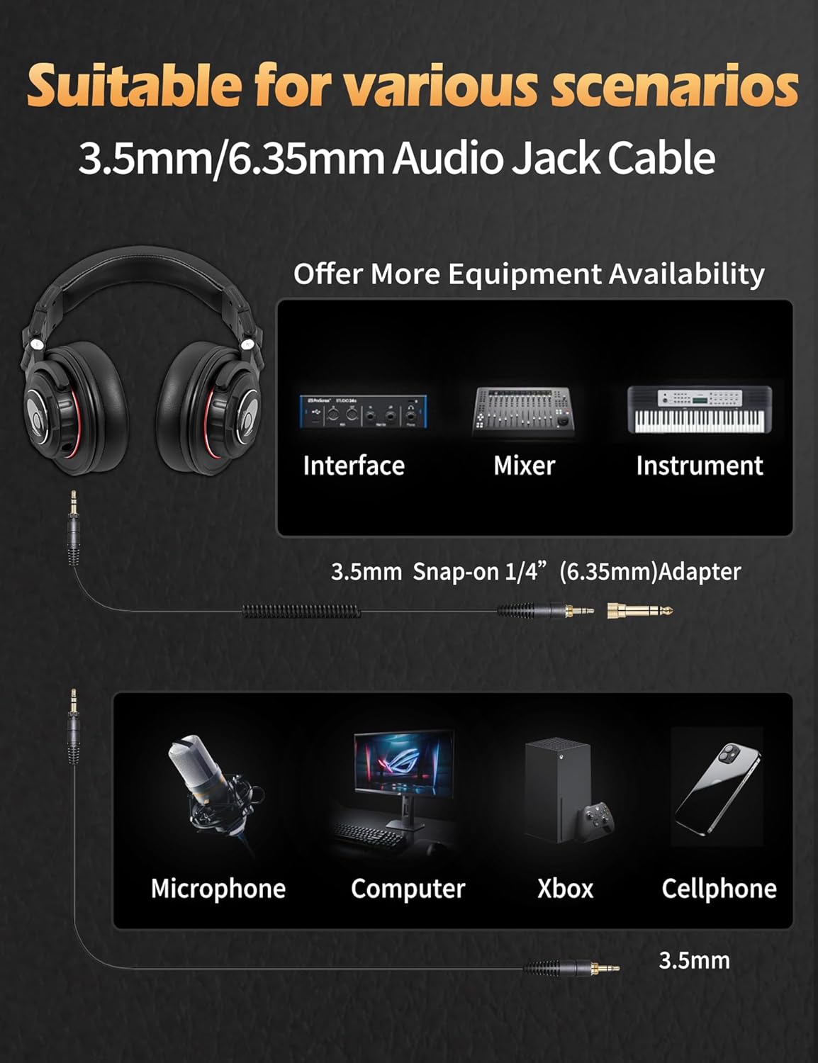 Ti660X Over Ear Studio Headphones, Wired Headsets for Professional Recording, Podcasting, Monitoring, Mixing, Closed-Back, Soft Replaceable Earmuffs, Dual Detachable Cables (50 Ohm, Black)