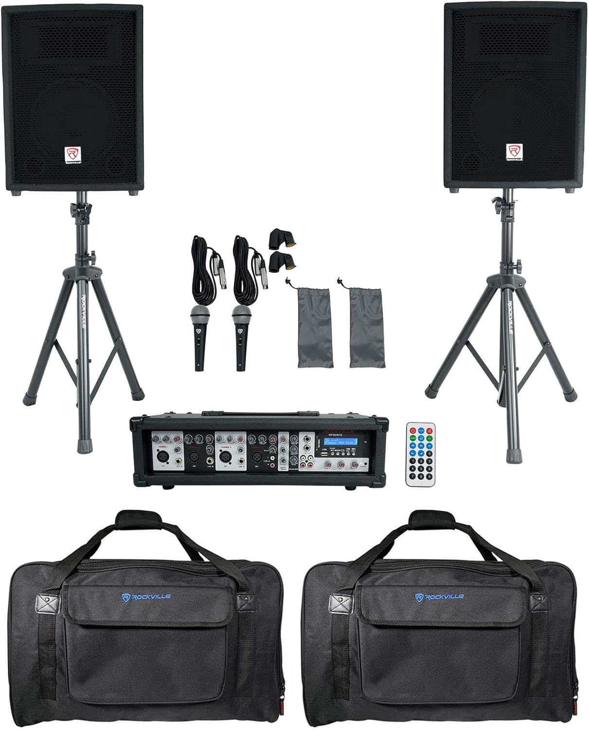 Rockville RPG2X10 Bluetooth PA System w/Mixer+10
