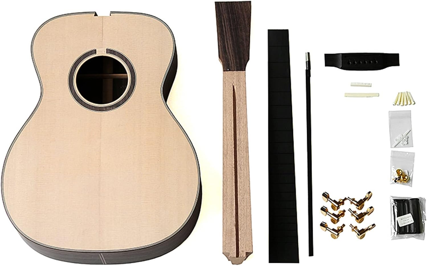 Folk Guitar Full Single Finished Barrel Combination Rosewood Back and Side Spruce Veneer DIY Guitar Material DIY Guitar Kit