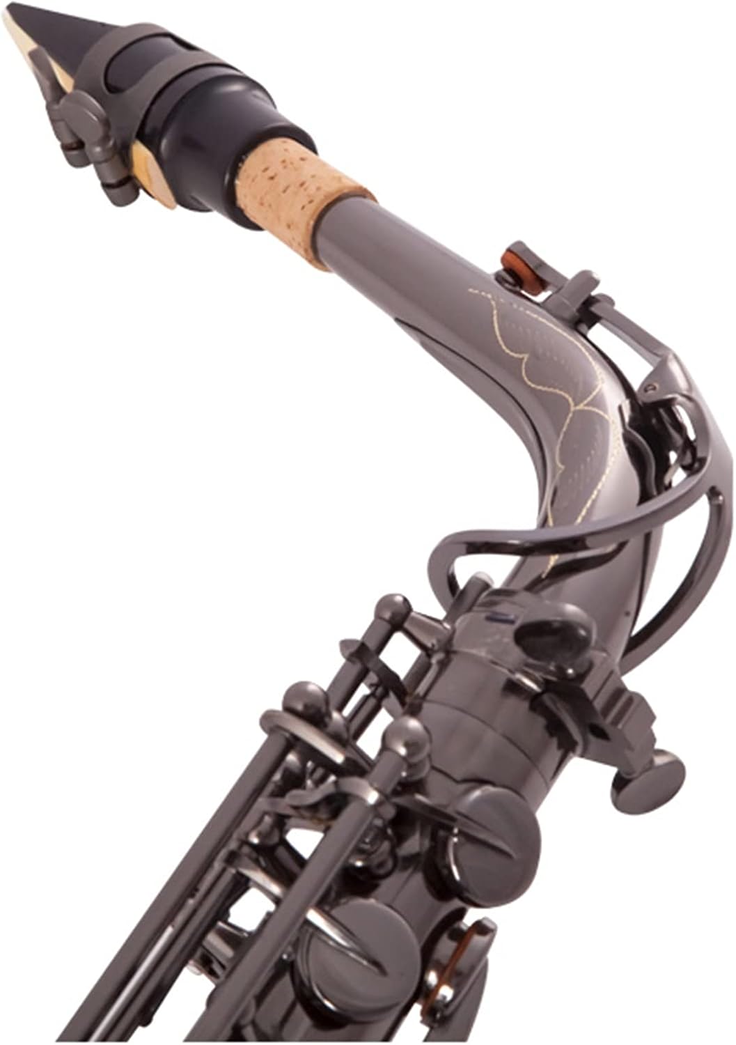 Saxophone Set EB Alto Saxophone Sax Brass Lacquered Black Nickel 802 Key Type Woodwind Instrument with Padded Carry Case Gloves Cleaning Cloth Student Saxophone