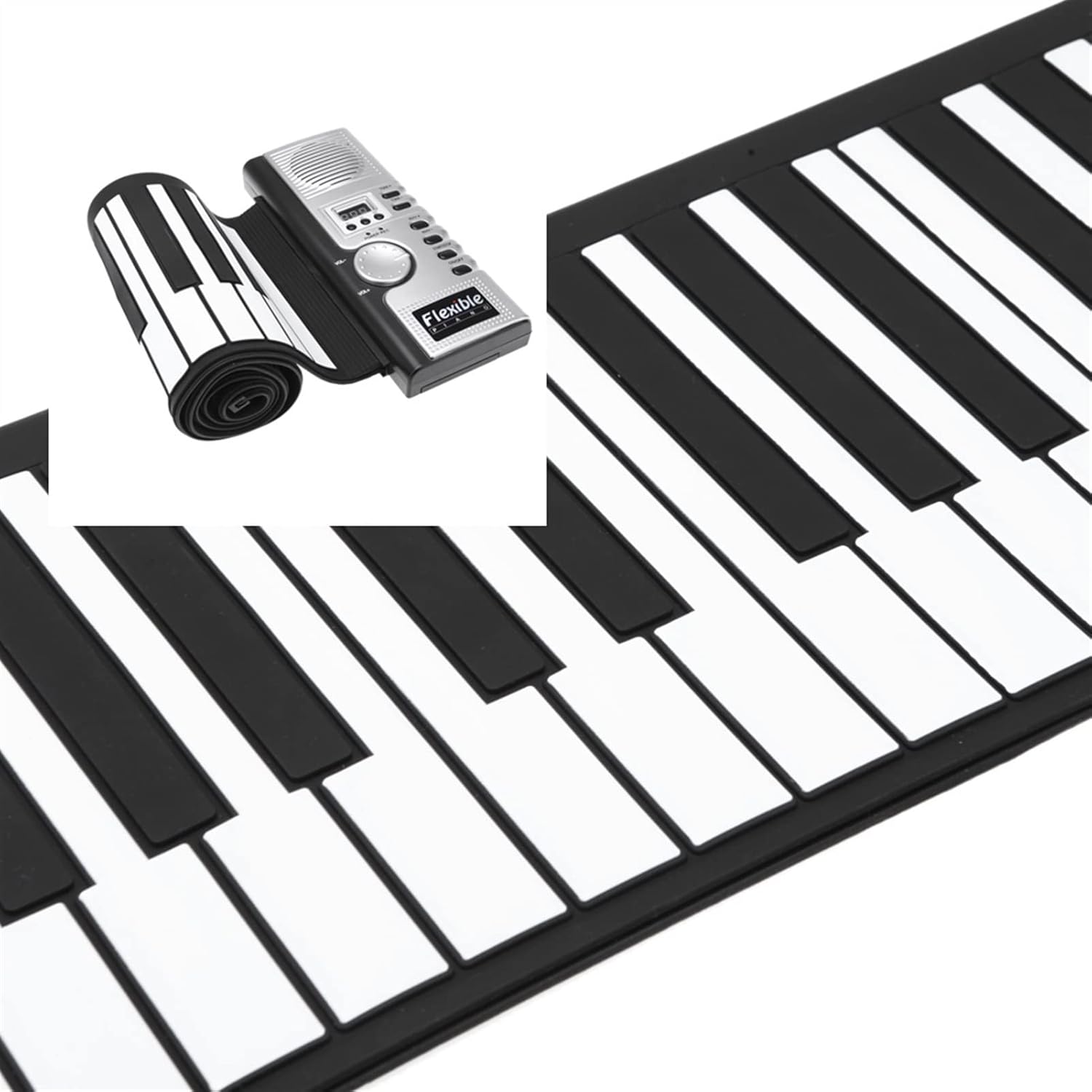TSTS Piano Foldable Portable 61 Keys Flexible Roll Up Piano USB Electronic MIDI Keyboard Hand Rolled Musical Instrument