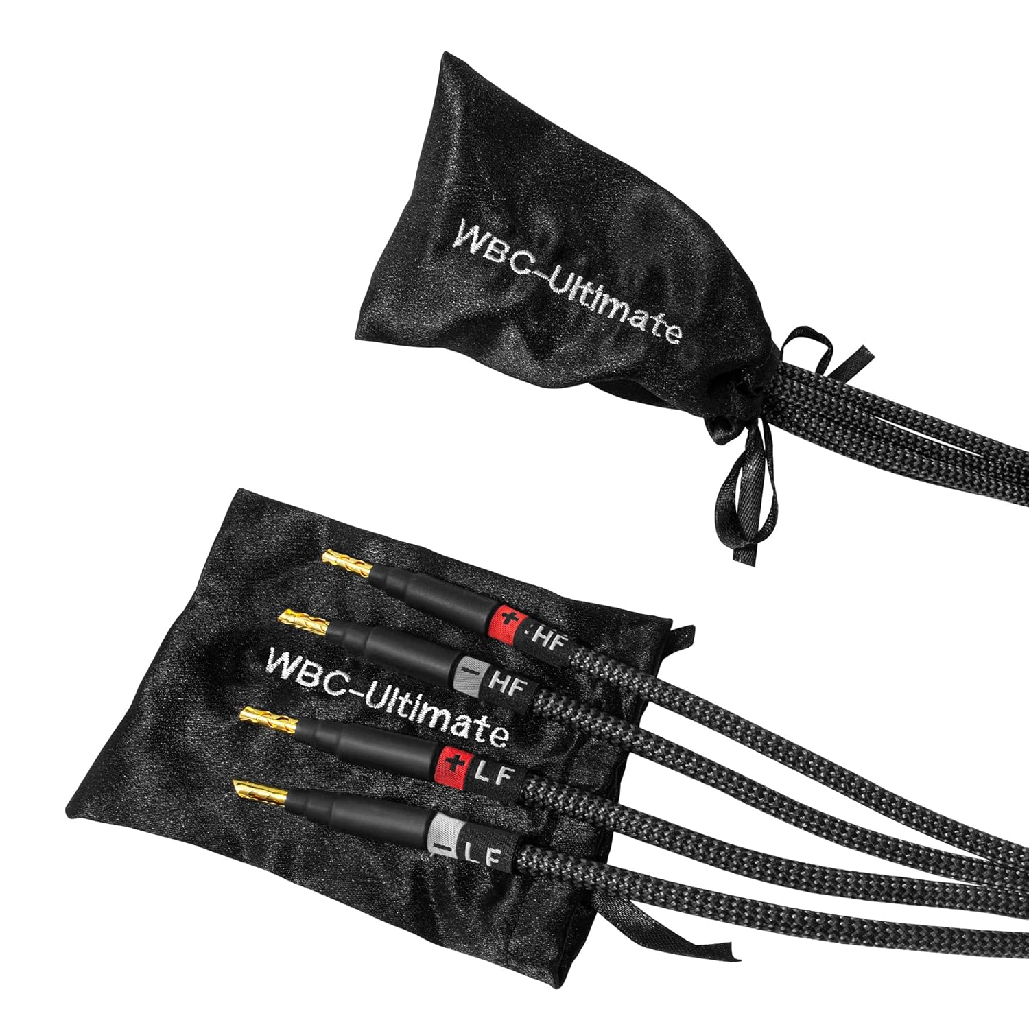 WORLDS BEST CABLES 6 Foot Ultimate - 12 AWG - Ultra-Pure OFC - Premium Audiophile HiFi Bi-Amp Speaker Cable Pair with Eminence Gold Banana Plugs & Carbon Tweed Jacket