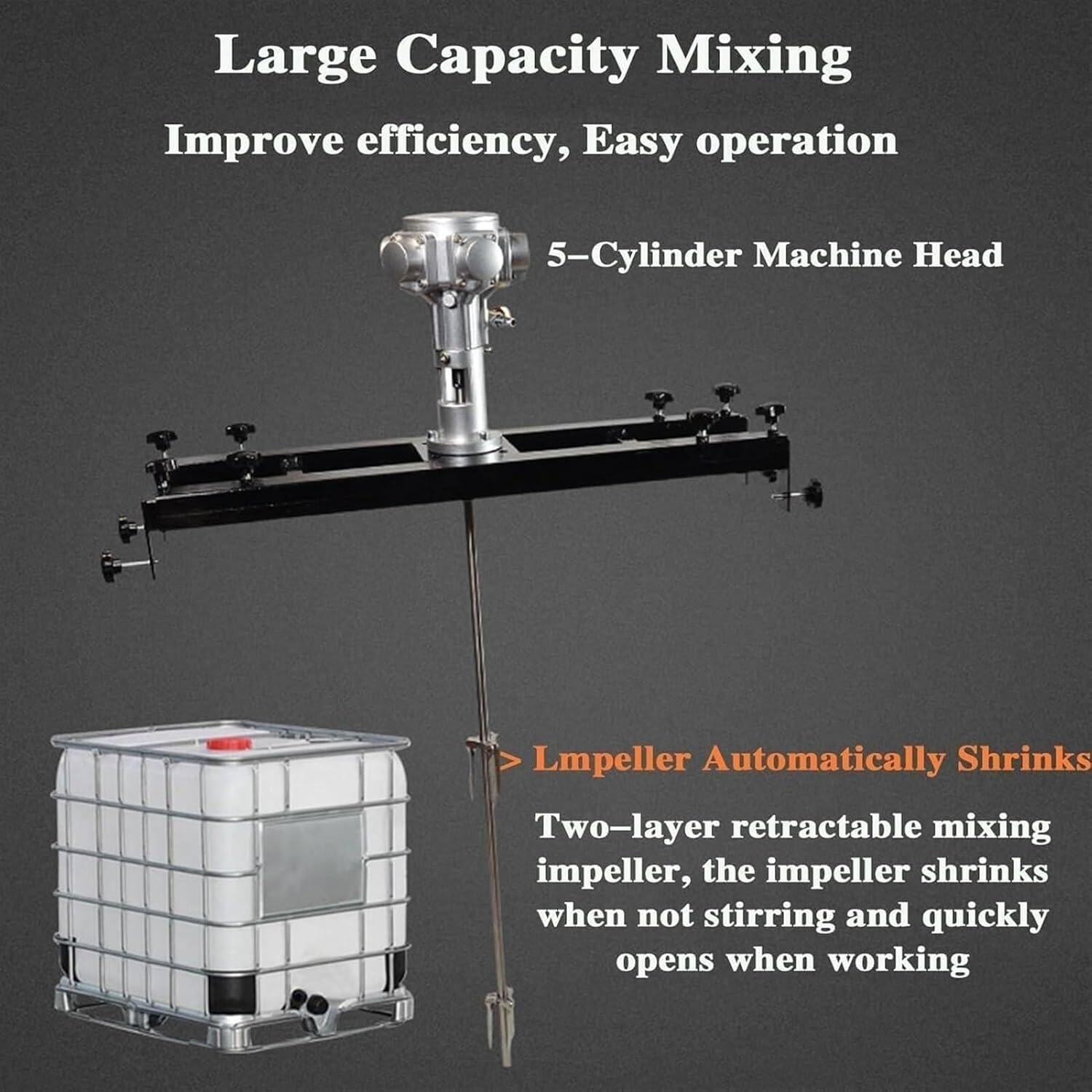 Pneumatic Bracket Mixer - Automatic Paint Mixer Machine with Retractable Impeller for Paint Coating Materials