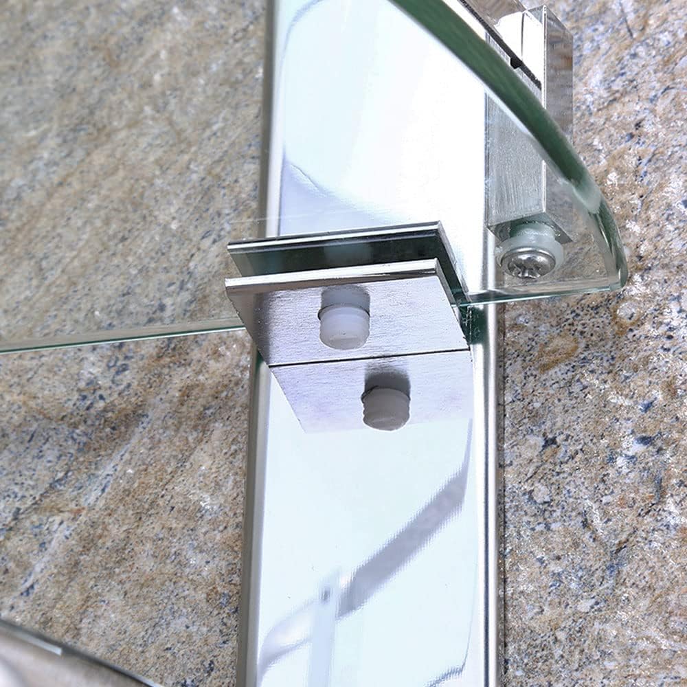 Shower Shelf,Bathroom Corner Shelf，Shower Rack Basketerddcbb Bathroom Glass Corner Shelf Shower Shelf Shower Shelf Wall Mount Storage Tempered Glass Shelf Bracket Bathroom Accessory With Stainless Ste