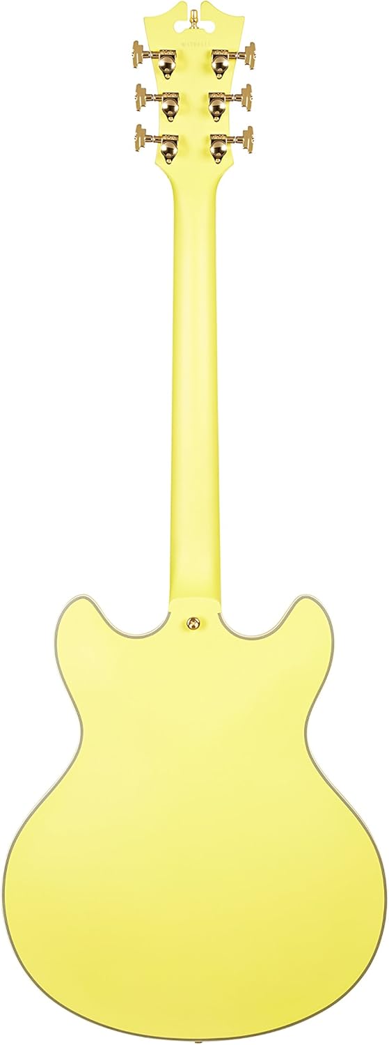 D'Angelico Deluxe DC Semi-Hollow Electric Guitar w/ Stairstep Tailpiece - Matte Electric Yellow