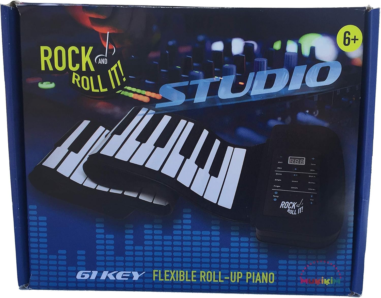 Rock And Roll It - Studio Piano. Roll Up Flexible USB MIDI Piano Keyboard for Kids & Adults. 61 Keys Portable Controller Keyboard. Foldable Silicone Piano Pad with Built-in Speaker