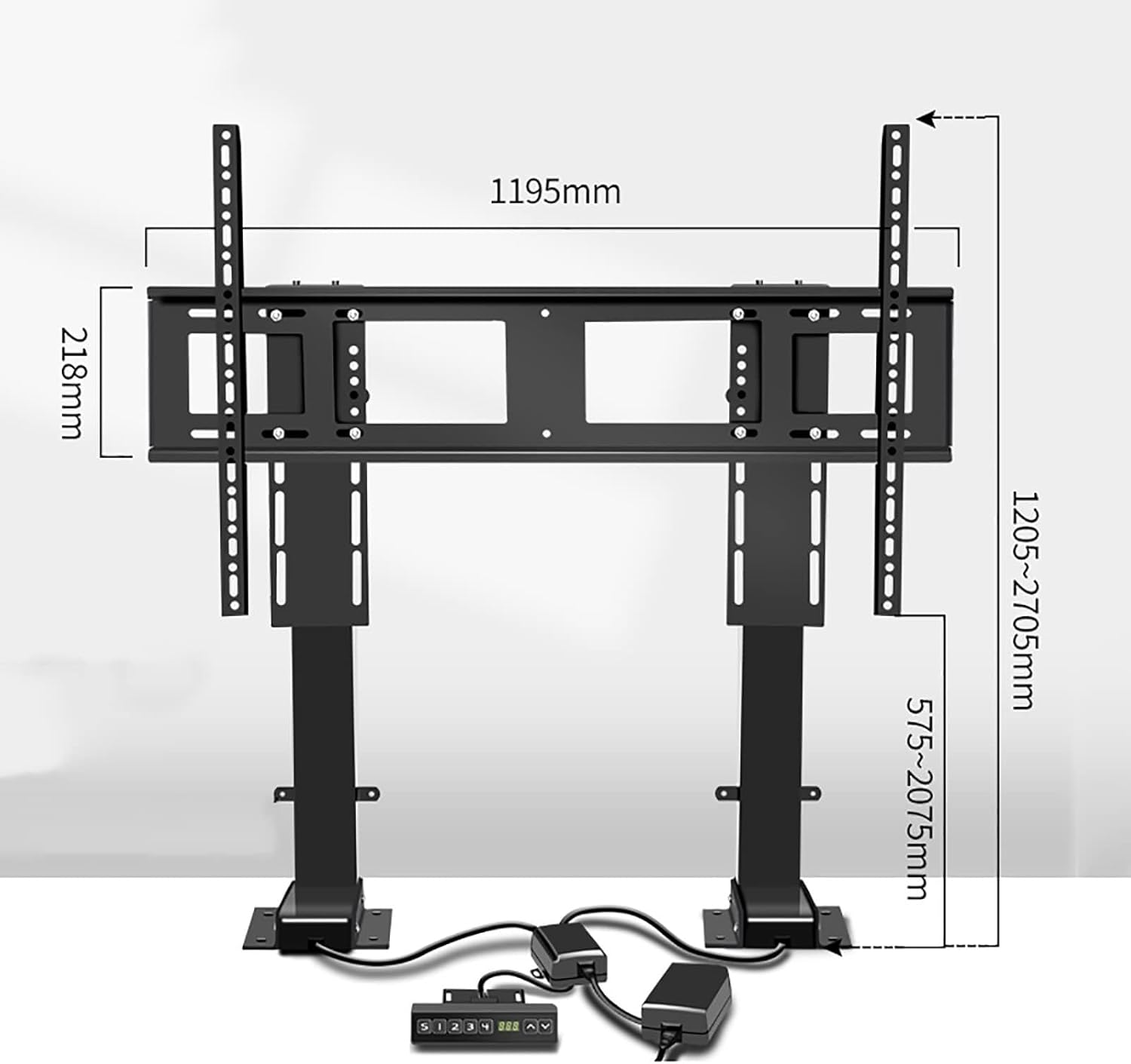 Motorized TV Mount for 55-120 Inch TVs, Telescopic Electric TV Lift with Auto Lifting, Height Adjustable TV Stand and Wall Mount, TV Motorized Lift with Remote