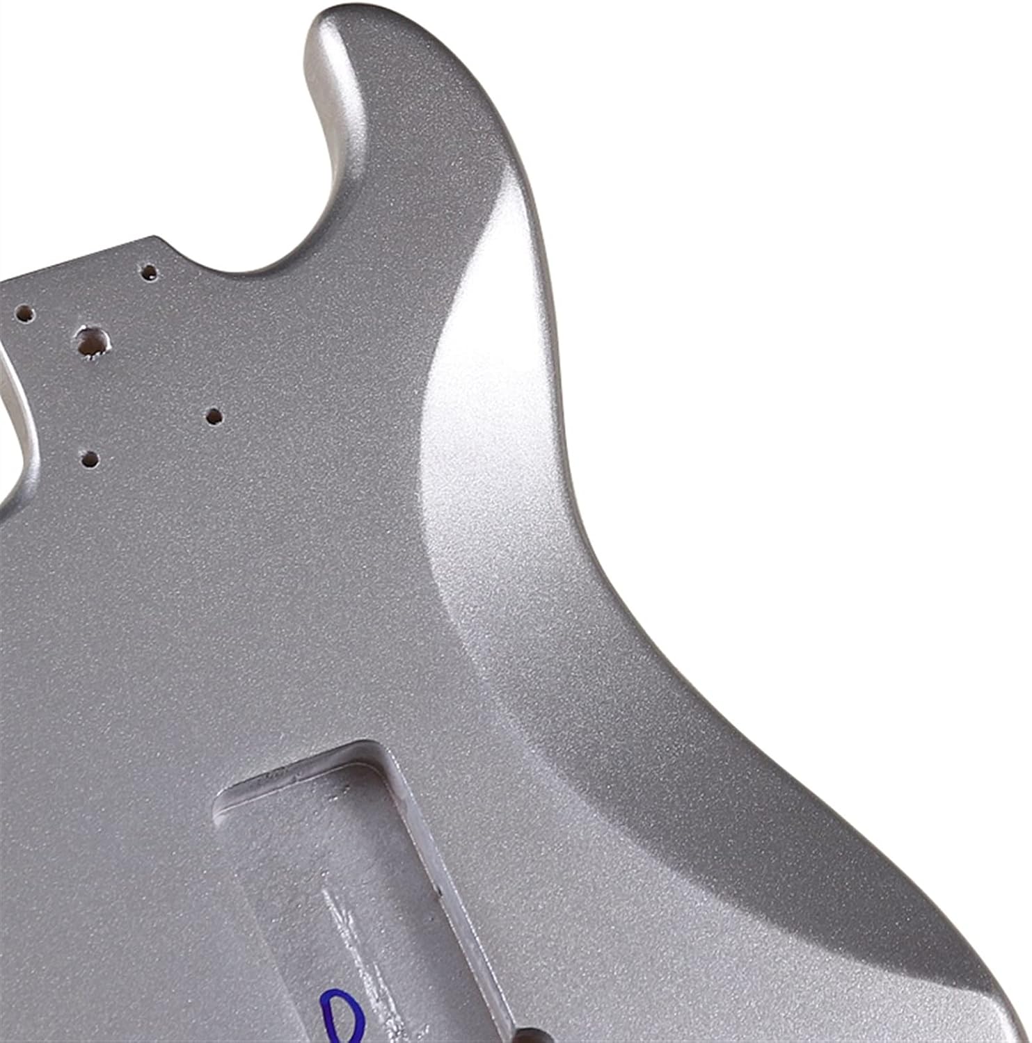FLFL Electric Guitar Body Silver Color Guitar Body for Strat ST Electric Guitar Barrel Accessories Unfinished Guitar Kit