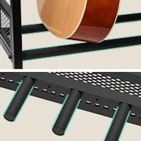 Multiple Guitar Stand with Shelf, Adjustable Heavy-Duty Guitar Rack Floor for Acoustic Guitar, Electric Guitar & Bass, Ultra-Stable for Home Music Studio