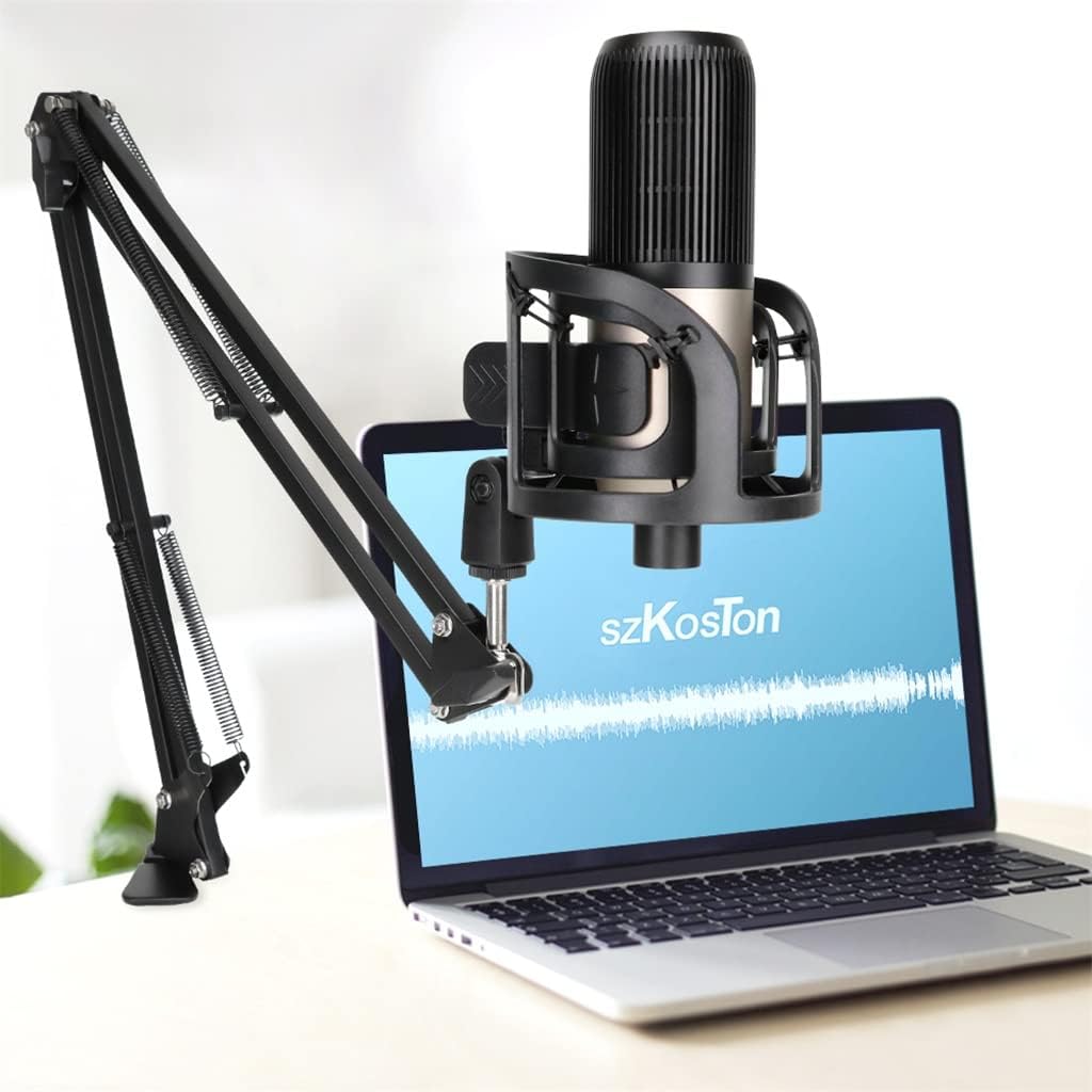 Metal Condenser Microphone Game Recording USB Microphone Computer Laptop Studio Vocal Singing Microphone with Stand