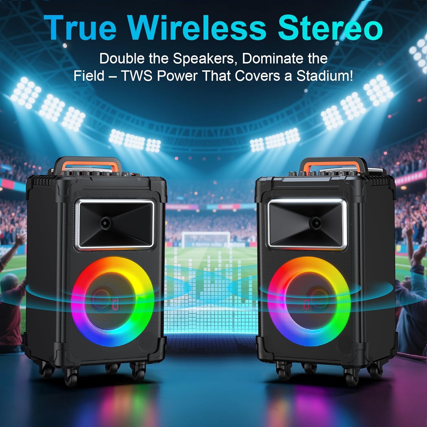 JYX Karaoke Machine with 2 Wireless Mics, 10