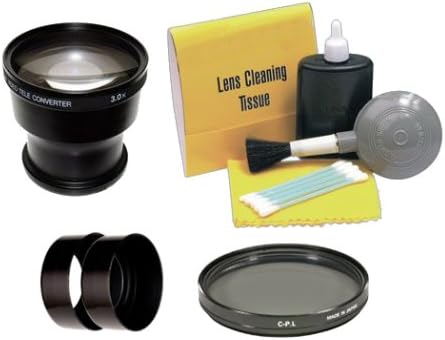 Canon Powershot G10 3.0X Telephoto Lens, Circular Polarizing Filter, Lens Adapter, & Nwv Direct 5 Piece Cleaning Kit