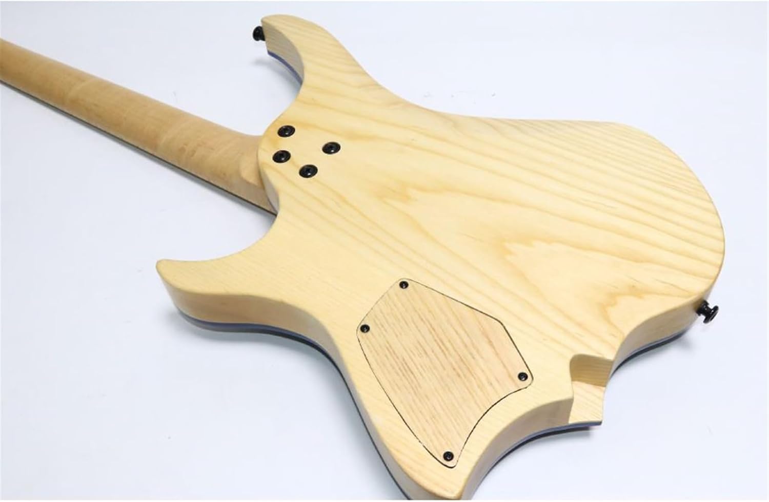 VENEKA Headless Electric Guitar 24-Fret Headless Electric Guitar Ash Wood Body Maple Fretboard with HH Pickups