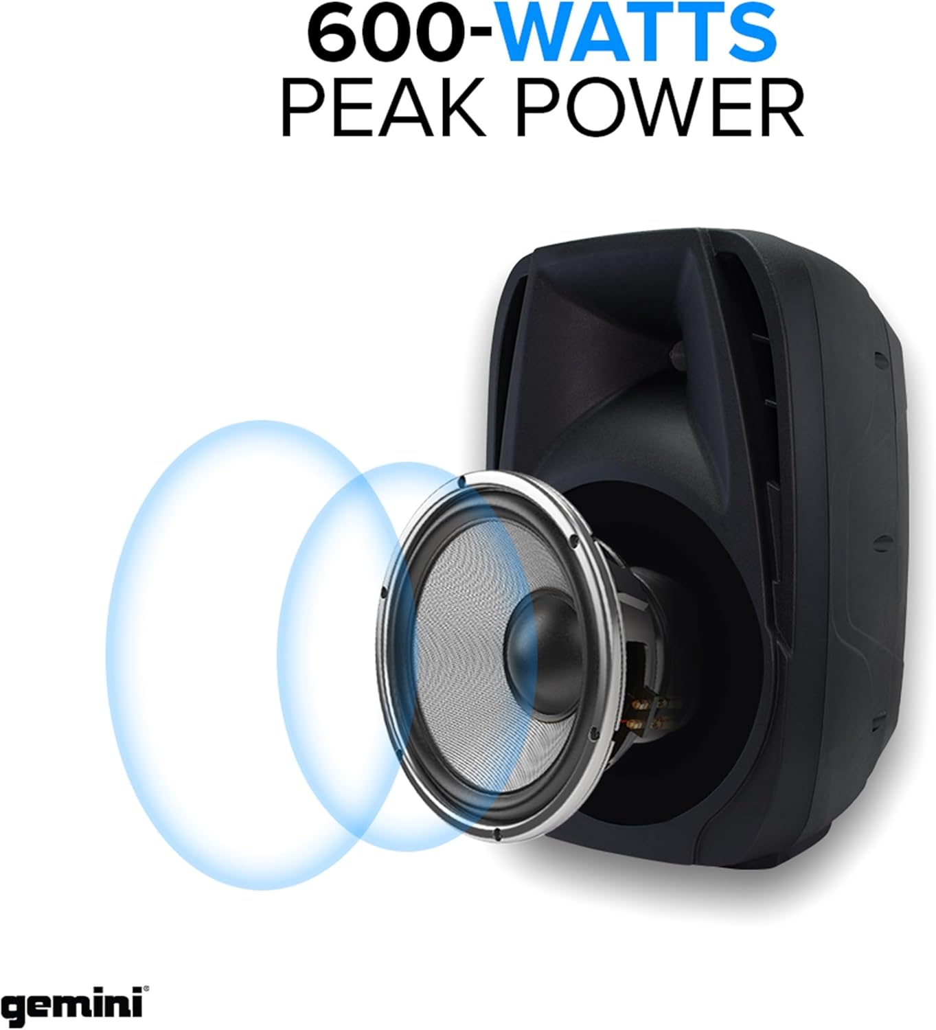 Gemini Portable PA System with Bluetooth, 600W Powered System with 6-Channel Mixer, Dual 10