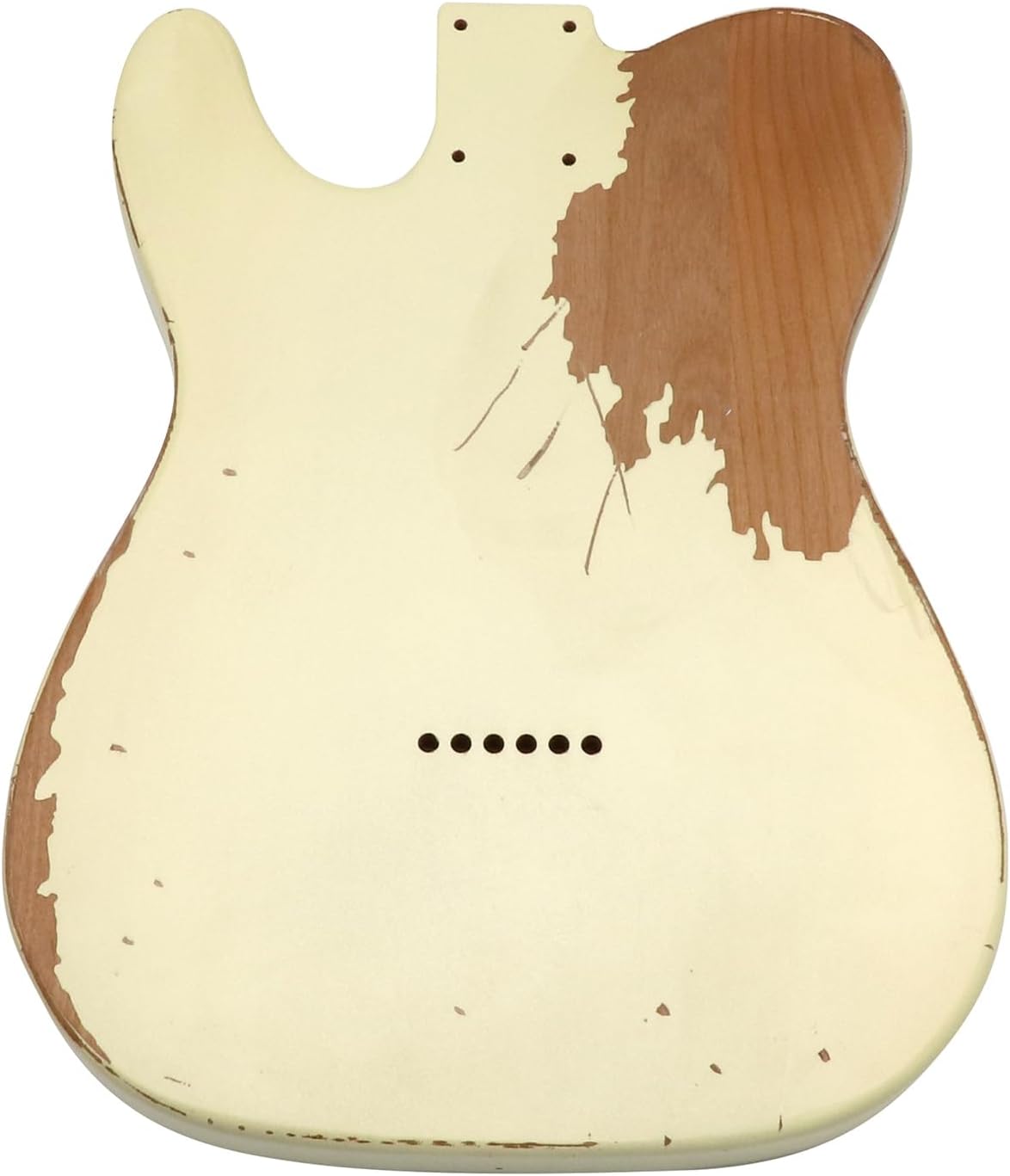 Sunsmile DIY Electric Guitar Kit TL Style Heavy Relic Aged Vintage with Alder Body Roast Maple Neck and Fingerboard S-S 6 String Build Your Own Guitar Relic Cream.